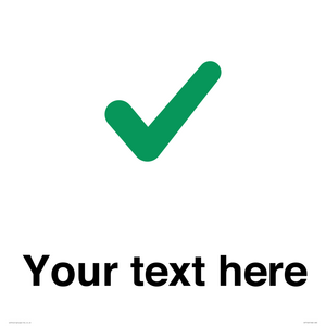 Custom plain background, green tick sign